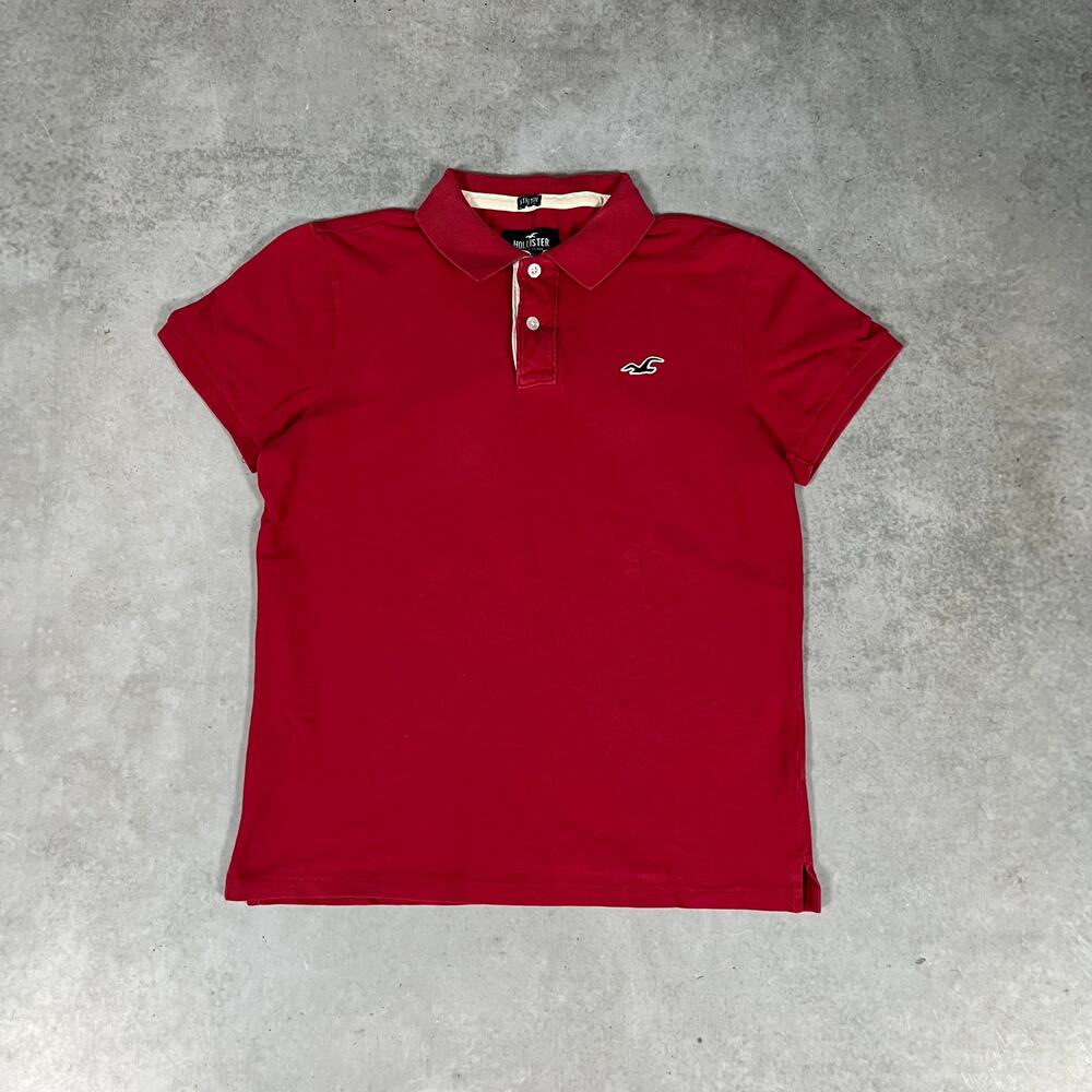 Hollister Co. Women's Red Polo Shirt Size Medium Epic Flex Stretch